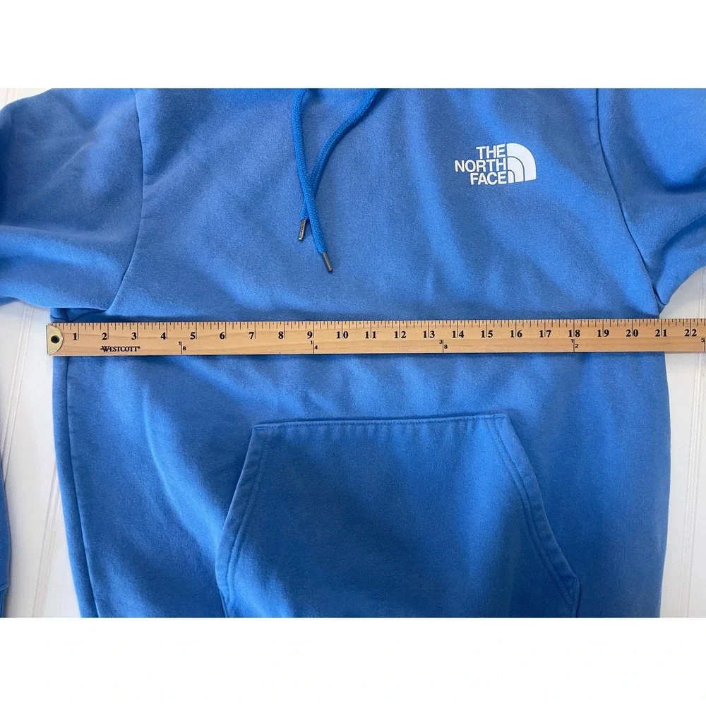 The North‎ Face Mens Blue Graphic Hoodie Camping Tent Pullover Sweatshirt Medium